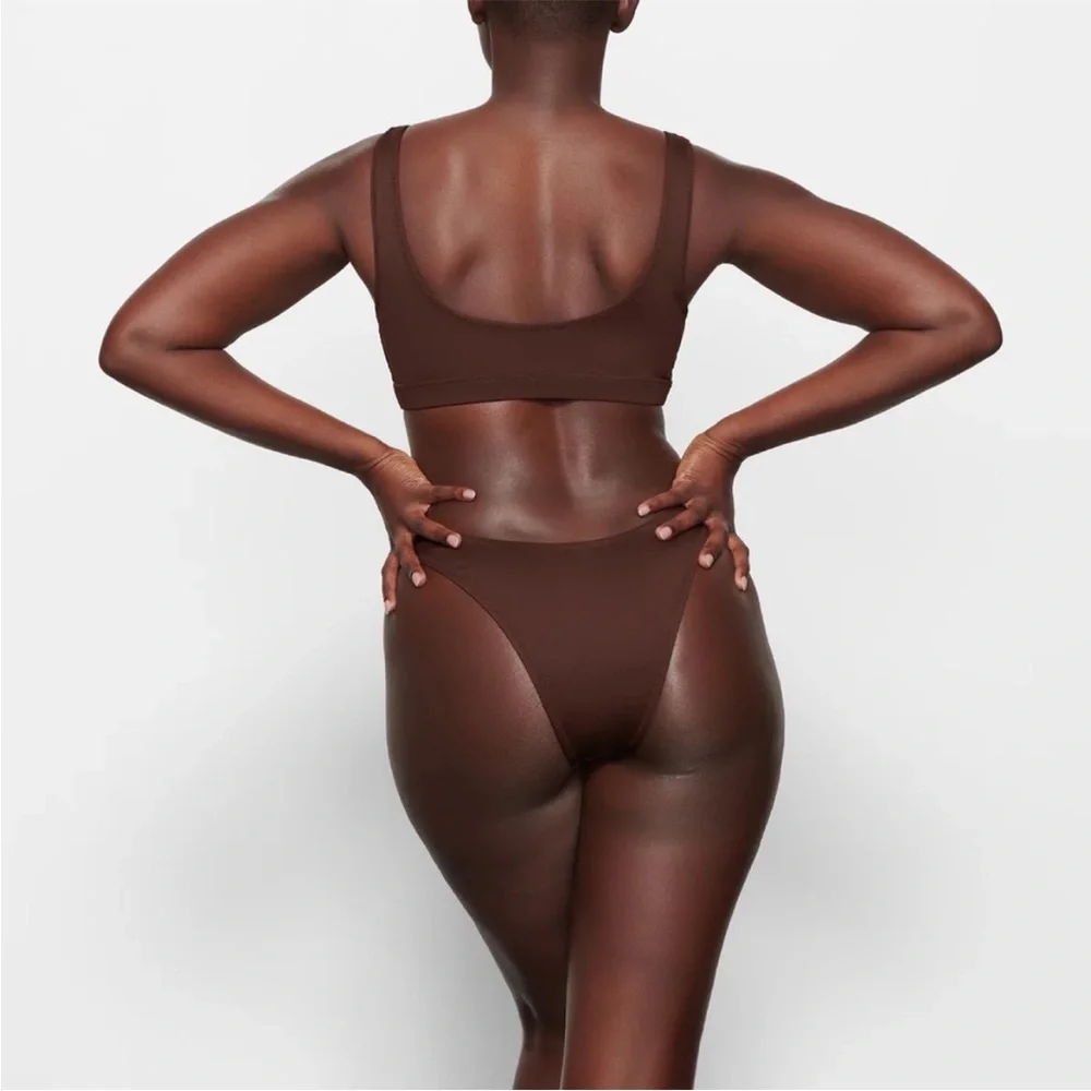 Skims Tanga Bikini Bottom in Cocoa, NWT